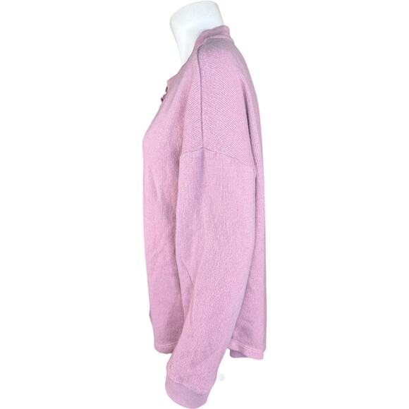 Cuddl Duds Jersey Back Sweater Henley Pullover Mavue Haze Large Fall Winter - Picture 6 of 10